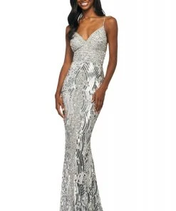 Couture Candy sale 56 Sherri Hill - 53795 Sequins Beaded V-Neck Evening Dress
