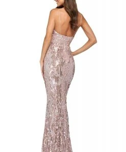 Sherri Hill - 53795 Sequins Beaded V-Neck Evening Dress 9 Sherri Hill - 53795 Sequins Beaded V-Neck Evening Dress