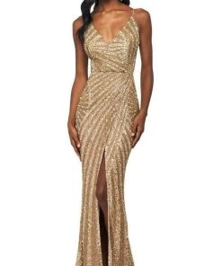 Sherri Hill - 53798 V-Neck Sequins Sheath Dress