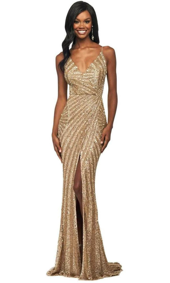 Sherri Hill - 53798 V-Neck Sequins Sheath Dress 3 Sherri Hill - 53798 V-Neck Sequins Sheath Dress