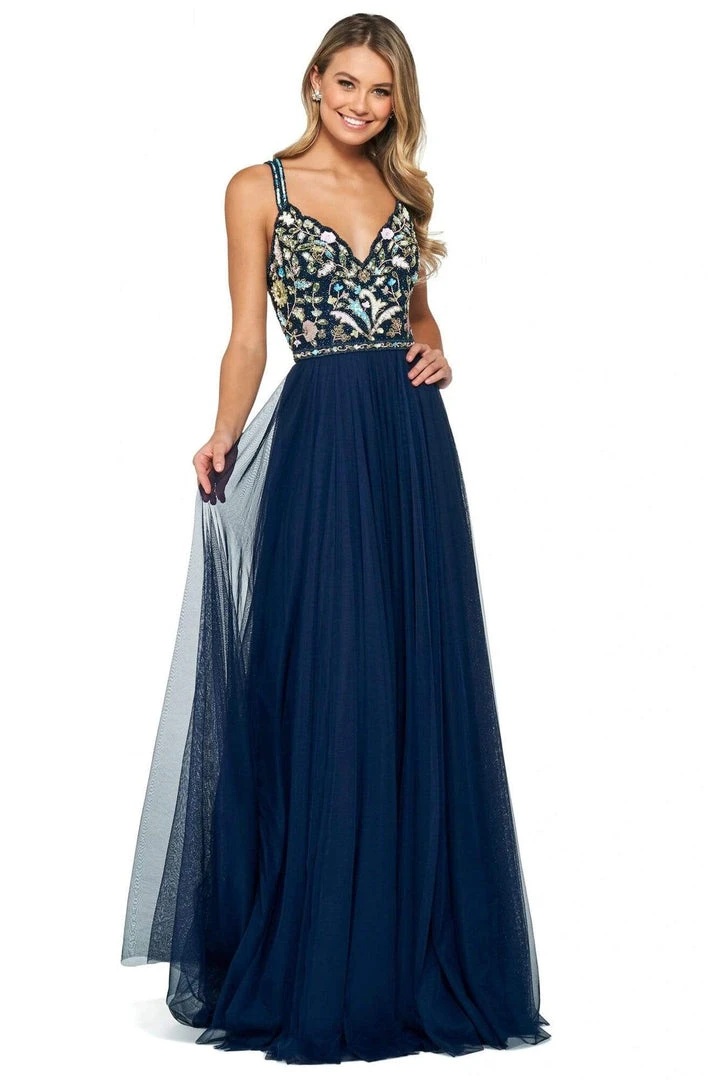 Sherri Hill - 53803 Crisscross Strapped Beaded A-Line Dress 4 Sherri Hill - 53803 Crisscross Strapped Beaded A-Line Dress