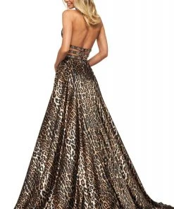 Sherri Hill - 53834 V-Neck Printed A-Line Dress 5 Sherri Hill - 53834 V-Neck Printed A-Line Dress