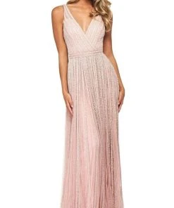 Sherri Hill - 53867 V-Neck Beaded A-Line Dress