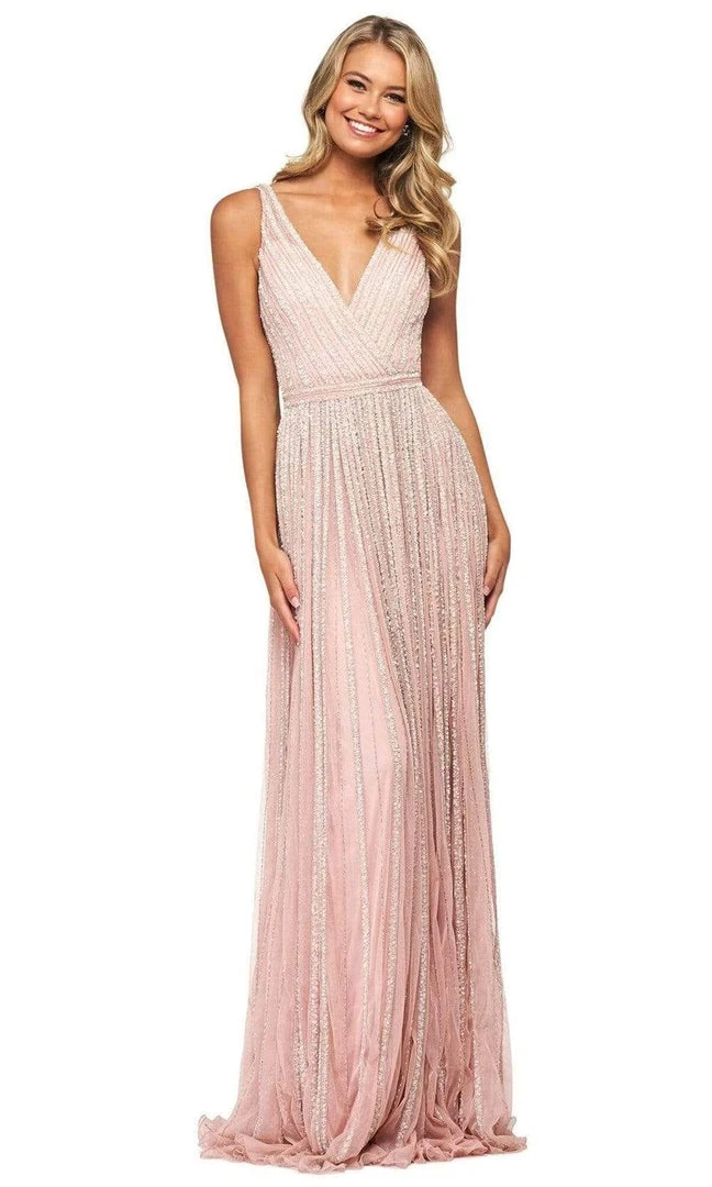 Sherri Hill - 53867 V-Neck Beaded A-Line Dress 3 Sherri Hill - 53867 V-Neck Beaded A-Line Dress
