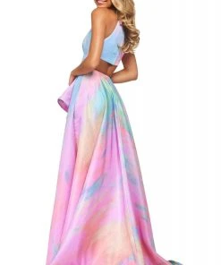 Sherri Hill - 53870 Neckline Taffeta A-Line Dress 5 Sherri Hill - 53870 Neckline Taffeta A-Line Dress