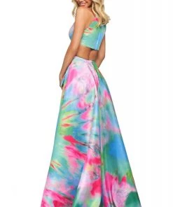 Sherri Hill - 53871 Neckline Taffeta A-Line Dress