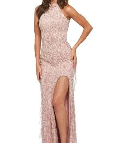 Sherri Hill - 53882 High Neckline Beaded Dress