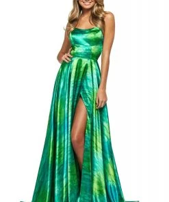 Sherri Hill - 53888 Scoop Satin A-Line Dress