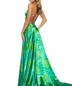 Sherri Hill - 53888 Scoop Satin A-Line Dress