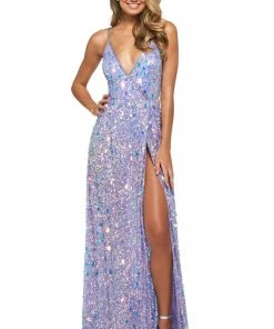 Sherri Hill - 53893 V-Neck Sequins Sheath Dress