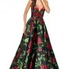Sherri Hill - 53896 V-Neck Lace-Up Satin Dress 1 Sherri Hill - 53896 V-Neck Lace-Up Satin Dress