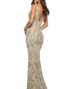 Sherri Hill - 53912 V-Neck Beaded Sheath Dress 5 Sherri Hill - 53912 V-Neck Beaded Sheath Dress