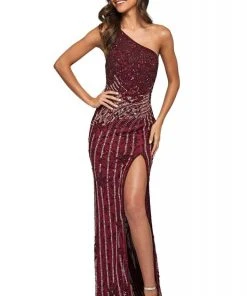 Sherri Hill - 53913 Single Shoulder Beaded Sheath Dress