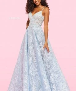 Sherri Hill - 54193 Appliqued Corset Bodice Lace Dress