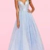 Sherri Hill - 54205 Plunging V Neck Glitter Organza Ballgown 2 Sherri Hill - 54205 Plunging V Neck Glitter Organza Ballgown