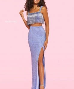 Sherri Hill - 54220 Two-Piece Bead-Fringed Sheath Dress