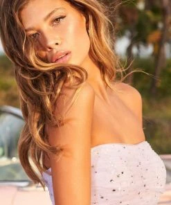 Sherri Hill - 54222 Strapless Star Glitter Tiered High Low Gown