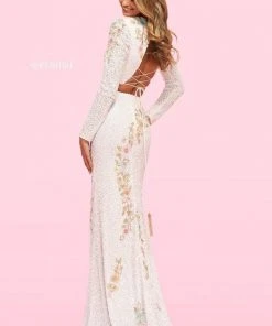 Sherri Hill - 54233 Long Sleeve Textured Two Piece Dress 5 Sherri Hill - 54233 Long Sleeve Textured Two Piece Dress
