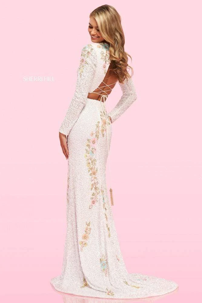 Sherri Hill - 54233 Long Sleeve Textured Two Piece Dress 4 Sherri Hill - 54233 Long Sleeve Textured Two Piece Dress