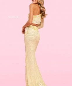 Sherri Hill - 54235 Beaded One Shoulder High Slit Dress 5 Sherri Hill - 54235 Beaded One Shoulder High Slit Dress