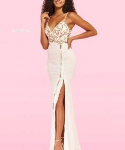 Sherri Hill - 54236 Spaghetti Strapped Slit Sheath Dress