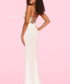 Sherri Hill - 54236 Spaghetti Strapped Slit Sheath Dress 5 Sherri Hill - 54236 Spaghetti Strapped Slit Sheath Dress