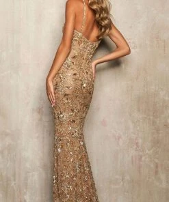 Sherri Hill - 54255 Beaded Plunging V Neck Evening Dress
