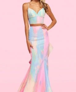Sherri Hill - 54281 Two Piece V Neck Ruffled Dress