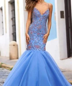 Sherri Hill - 54388 Plunging V-Neck Mermaid Evening Dress