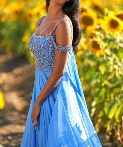 Sherri Hill - 54390 Beaded Cold Shoulder Gown