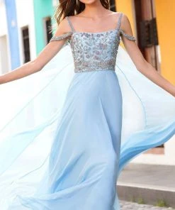 Sherri Hill - 54390 Beaded Cold Shoulder Gown