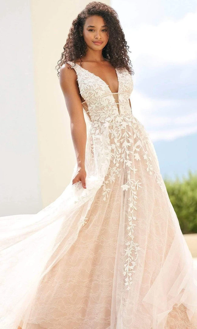 Sherri Hill - 54862 Embroidered Lace A-Line Gown 4 Sherri Hill - 54862 Embroidered Lace A-Line Gown