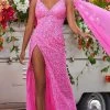 Sherri Hill - 54882 Sheer Drape Sequin Gown 2 Sherri Hill - 54882 Sheer Drape Sequin Gown