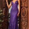 Sherri Hill - 54887 Deep V-Neck Sequin Gown