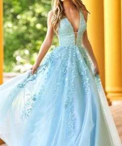 Sherri Hill - 54937 Lace Detailed Tulle Gown 6 Sherri Hill - 54937 Lace Detailed Tulle Gown