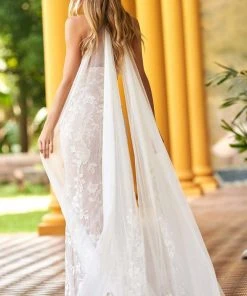 Sherri Hill - 54993 Sheer Caped Embroidered Gown 7 Sherri Hill - 54993 Sheer Caped Embroidered Gown