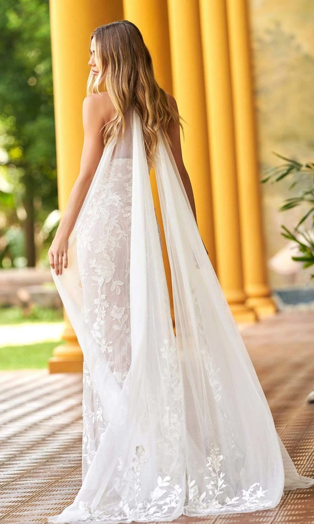 Sherri Hill - 54993 Sheer Caped Embroidered Gown 4 Sherri Hill - 54993 Sheer Caped Embroidered Gown