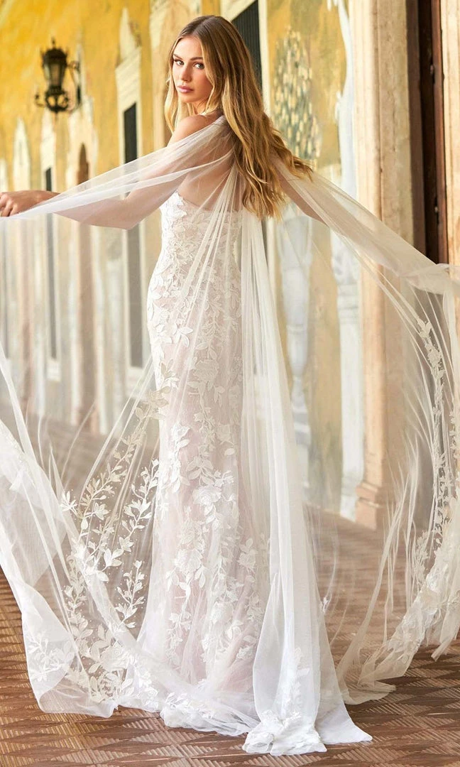 Sherri Hill - 54993 Sheer Caped Embroidered Gown 6 Sherri Hill - 54993 Sheer Caped Embroidered Gown