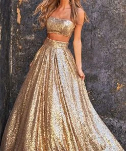 Sherri Hill - 55003 Two Piece Sequined Volume Dress