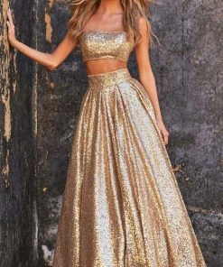 Sherri Hill - 55003 Two Piece Sequined Volume Dress