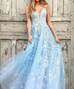 Sherri Hill - 55009 Embroidered Organza Flowy A-line Gown
