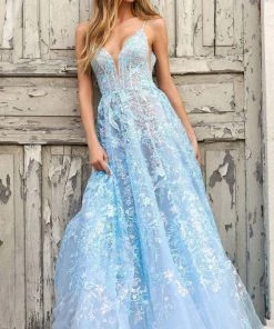 Sherri Hill - 55009 Embroidered Organza Flowy A-line Gown 7 Sherri Hill - 55009 Embroidered Organza Flowy A-line Gown