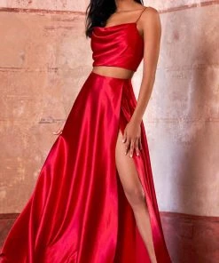 Sherri Hill - 55018 Cowl Neck Two Piece Gown