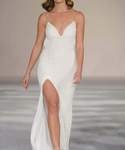 Sherri Hill - 55058 Butterfly Back Beaded Sheath Gown