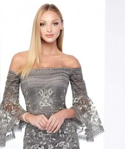 Social Occasions By Mon Cheri - Embroidered Lace Sheath Dress 218801