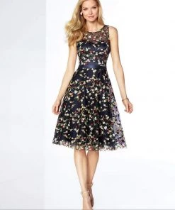 Social Occasions By Mon Cheri - Floral Embroidered Illusion Dress 117824