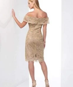 Social Occasions By Mon Cheri - Off-Shoulder Corded Lace Dress 218810