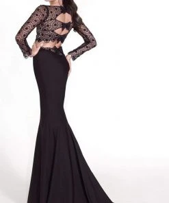 Tarik Ediz - Floral Long Sleeve Gown 92535 Long Dresses 11 Tarik Ediz - Floral Long Sleeve Gown 92535 Long Dresses